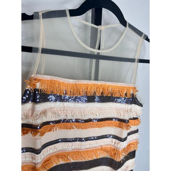 Krisa REVOLVE Sequin Fringed Havana Sleeveless Tank Mini Dress Size XS NWT - Picture 3 of 9